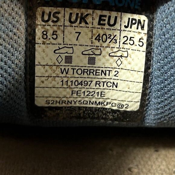 Hoka One One Torrent 2 1110497 RTCN Blue Trail Running Shoes Women’s Size 8.5 - Picture 12 of 12
